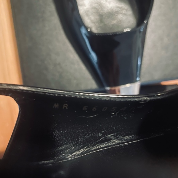 Saint Laurent Blade Patent Slingback Heels - Picture 8 of 9